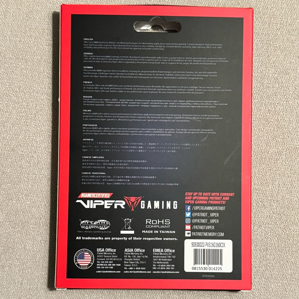 Patriot Viper DDR3 RAM 16gb Desktop Memory - Picture 3 of 8